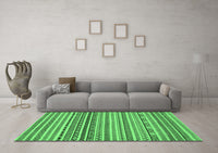 Machine Washable Abstract Emerald Green Modern Rug, wshabs2188emgrn