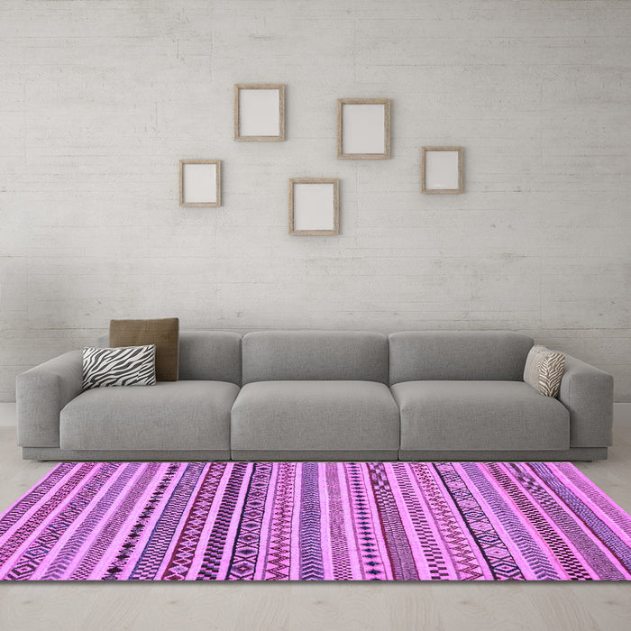 Machine Washable Abstract Purple Modern Area Rugs in a Living Room, wshabs2188pur