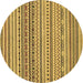 Round Machine Washable Abstract Brown Modern Rug, wshabs2188brn