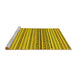 Sideview of Machine Washable Abstract Yellow Modern Rug, wshabs2188yw