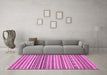 Machine Washable Abstract Pink Modern Rug in a Living Room, wshabs2188pnk