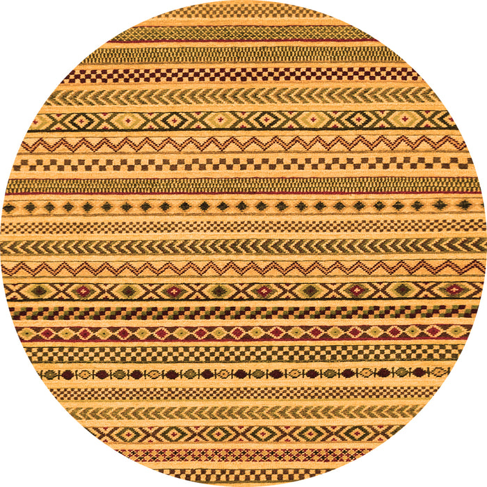 Round Abstract Orange Modern Rug, abs2188org