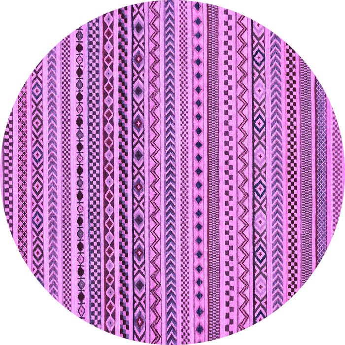 Round Machine Washable Abstract Purple Modern Area Rugs, wshabs2188pur