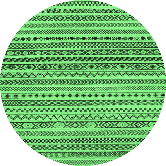 Round Abstract Emerald Green Modern Rug, abs2188emgrn