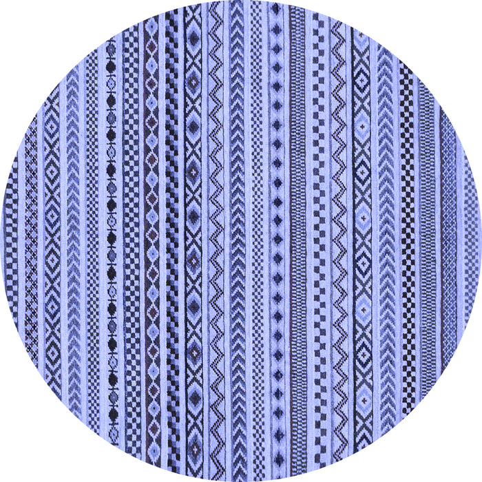 Round Abstract Blue Modern Rug, abs2188blu