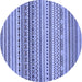 Round Abstract Blue Modern Rug, abs2188blu