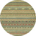 Round Abstract Oak Brown Modern Rug, abs2188