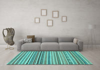 Machine Washable Abstract Light Blue Modern Rug, wshabs2188lblu