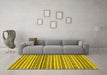 Machine Washable Abstract Yellow Modern Rug in a Living Room, wshabs2188yw