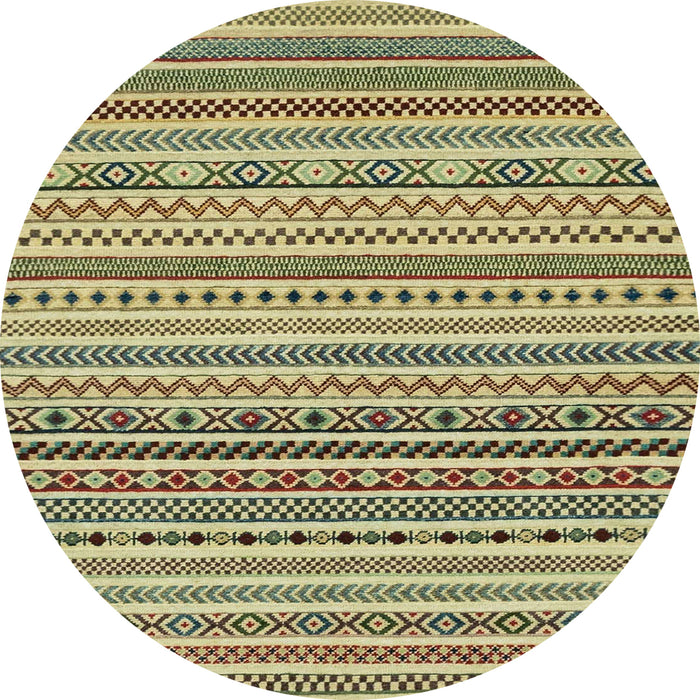 Round Machine Washable Abstract Oak Brown Rug, wshabs2188
