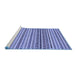 Sideview of Machine Washable Abstract Blue Modern Rug, wshabs2188blu