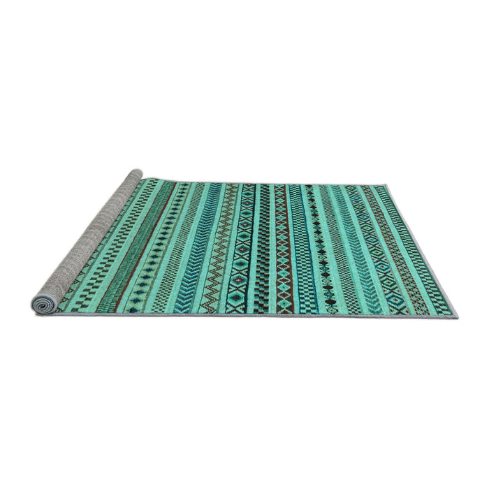 Sideview of Machine Washable Abstract Light Blue Modern Rug, wshabs2188lblu