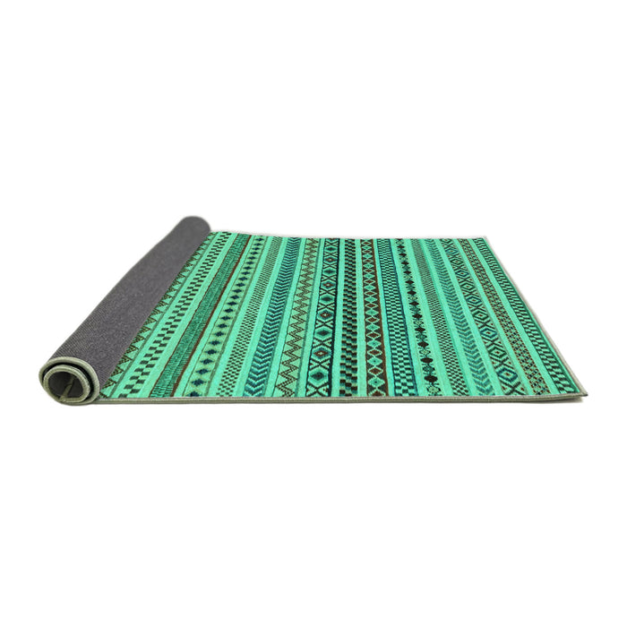 Sideview of Abstract Turquoise Modern Rug, abs2188turq