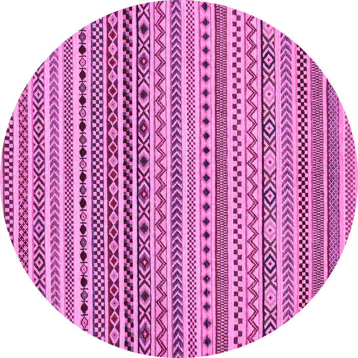 Round Abstract Pink Modern Rug, abs2188pnk