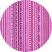 Round Abstract Pink Modern Rug, abs2188pnk