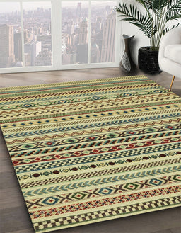 Machine Washable Abstract Oak Brown Rug in a Family Room, wshabs2188