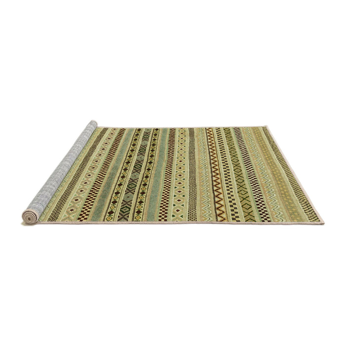 Sideview of Machine Washable Abstract Metallic Gold Rug, wshabs2189