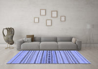 Machine Washable Abstract Blue Modern Rug, wshabs2189blu