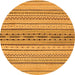 Round Machine Washable Abstract Orange Modern Area Rugs, wshabs2189org