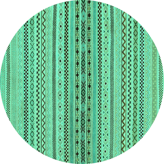 Round Abstract Turquoise Modern Rug, abs2189turq