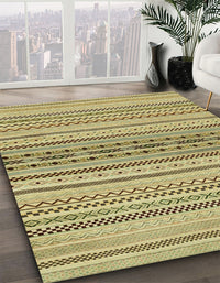 Abstract Metallic Gold Modern Rug, abs2189