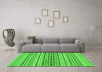 Machine Washable Abstract Green Modern Rug, wshabs2189grn