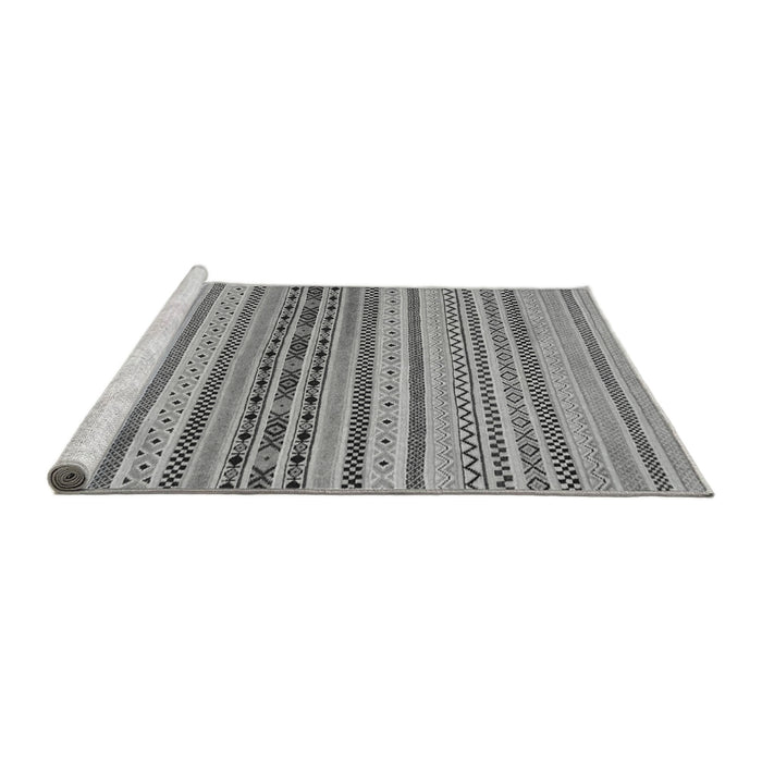 Sideview of Machine Washable Abstract Gray Modern Rug, wshabs2189gry