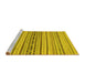 Sideview of Machine Washable Abstract Yellow Modern Rug, wshabs2189yw