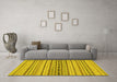 Machine Washable Abstract Yellow Modern Rug in a Living Room, wshabs2189yw