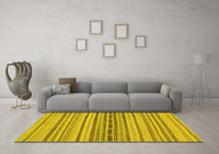 Machine Washable Abstract Yellow Modern Rug, wshabs2189yw