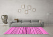 Machine Washable Abstract Pink Modern Rug in a Living Room, wshabs2189pnk