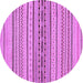 Round Machine Washable Abstract Purple Modern Area Rugs, wshabs2189pur