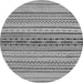 Round Machine Washable Abstract Gray Modern Rug, wshabs2189gry