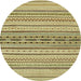 Round Machine Washable Abstract Metallic Gold Rug, wshabs2189