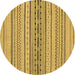 Round Abstract Brown Modern Rug, abs2189brn