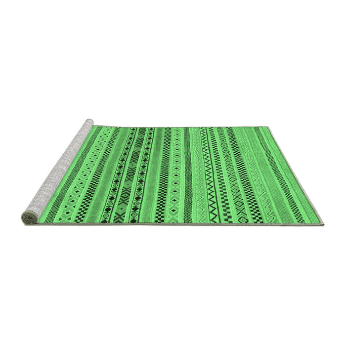 Sideview of Machine Washable Abstract Emerald Green Modern Area Rugs, wshabs2189emgrn