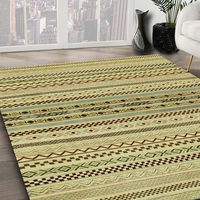 Machine Washable Abstract Metallic Gold Rug in a Family Room, wshabs2189