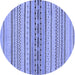 Round Abstract Blue Modern Rug, abs2189blu