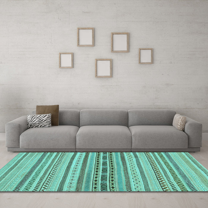 Machine Washable Abstract Light Blue Modern Rug in a Living Room, wshabs2189lblu