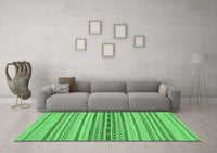 Machine Washable Abstract Emerald Green Modern Rug, wshabs2189emgrn