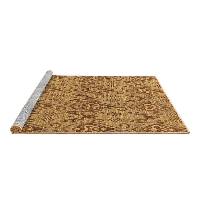 Sideview of Machine Washable Abstract Brown Modern Rug, wshabs218brn