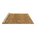 Sideview of Machine Washable Abstract Brown Modern Rug, wshabs218brn