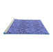 Sideview of Machine Washable Abstract Blue Modern Rug, wshabs218blu