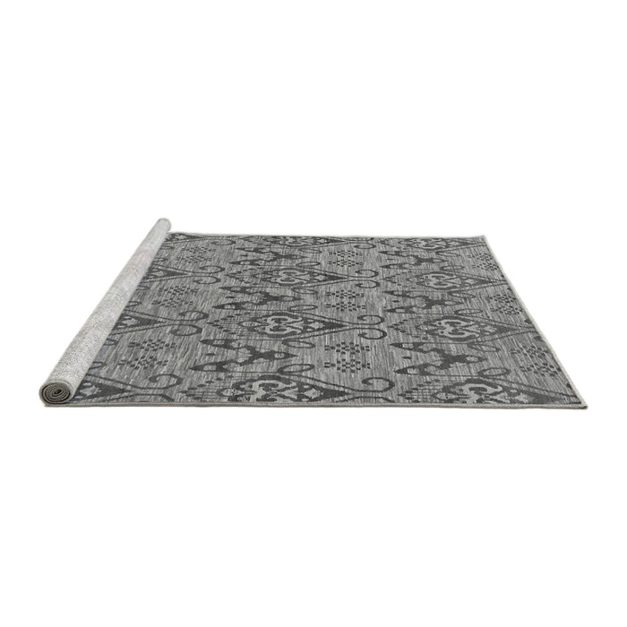 Sideview of Machine Washable Abstract Gray Modern Rug, wshabs218gry