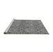 Sideview of Machine Washable Abstract Gray Modern Rug, wshabs218gry