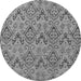 Round Abstract Gray Modern Rug, abs218gry