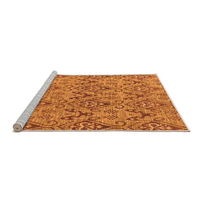 Sideview of Machine Washable Abstract Orange Modern Area Rugs, wshabs218org