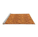 Sideview of Machine Washable Abstract Orange Modern Area Rugs, wshabs218org