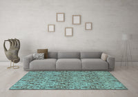 Machine Washable Abstract Light Blue Modern Rug, wshabs218lblu