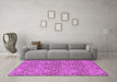 Machine Washable Abstract Purple Modern Area Rugs in a Living Room, wshabs218pur